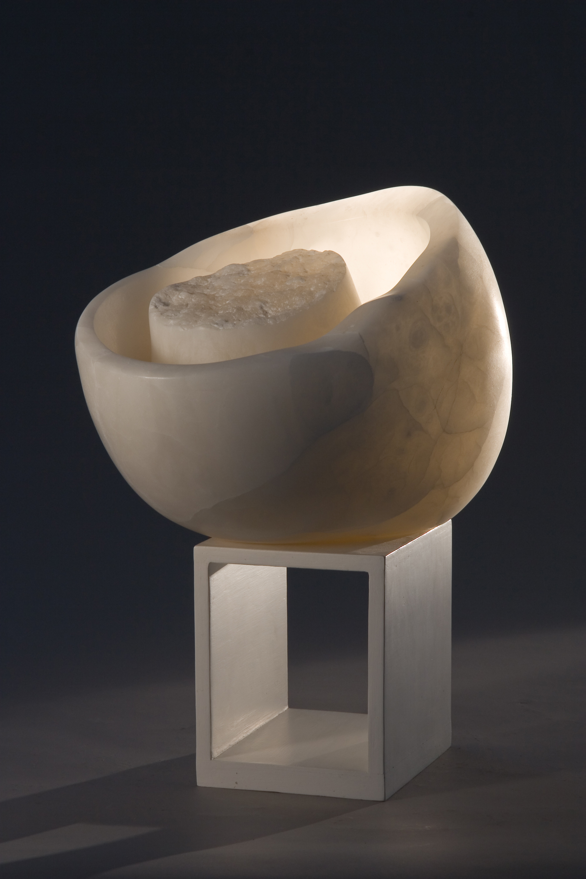“Embracing Light”, 2005, 18x14x10”, Italian alabaster